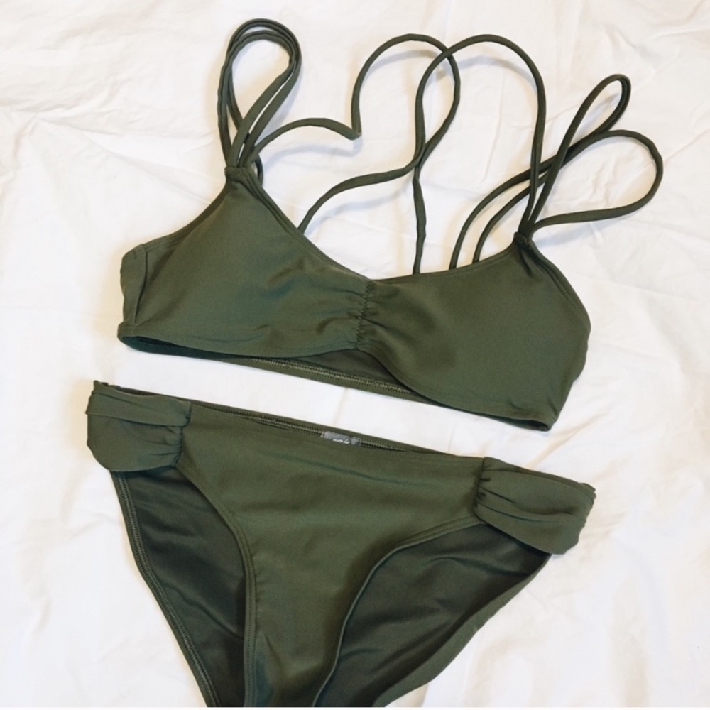 Aerie Army green bikini set